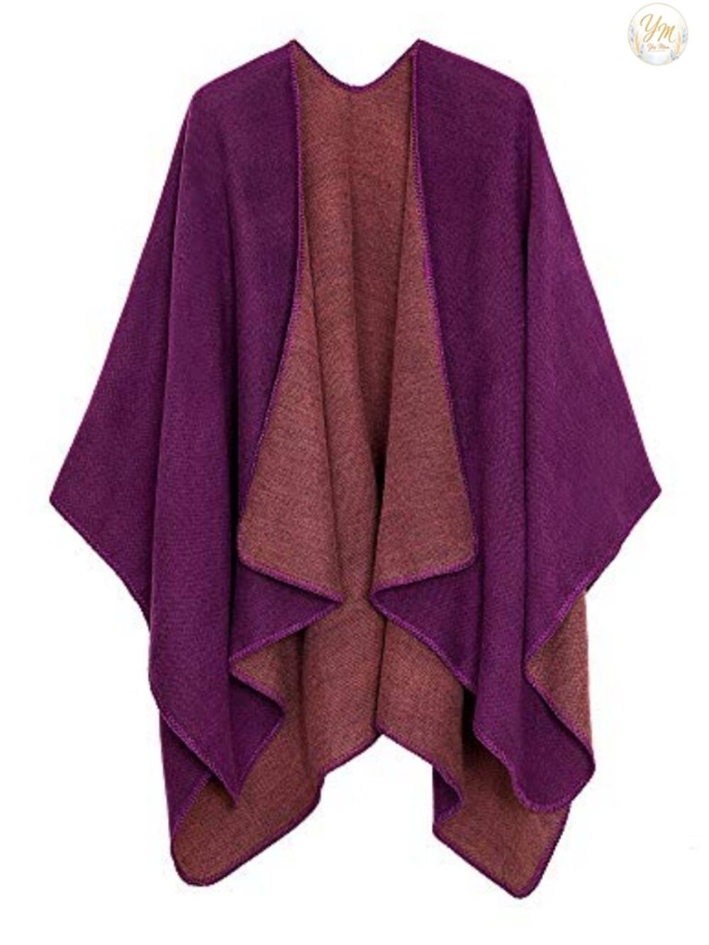 Women's Knit Poncho Wrap Cape Ruana Open Front One Size Polyester